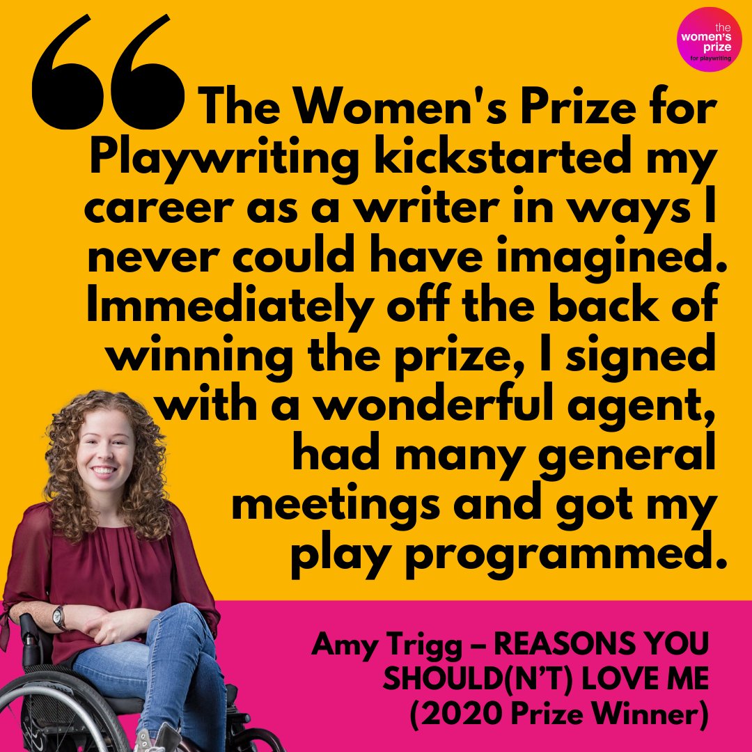 It’s been 1 week since we opened submissions for the Women’s Prize for Playwriting 2025!⭐️

Here’s what Amy Trigg said when we caught up about what it was like to win in 2020.🏆

Submissions close on Tues 22nd April. Submit your play via our website: womensprizeforplaywriting.co.uk.⏰
