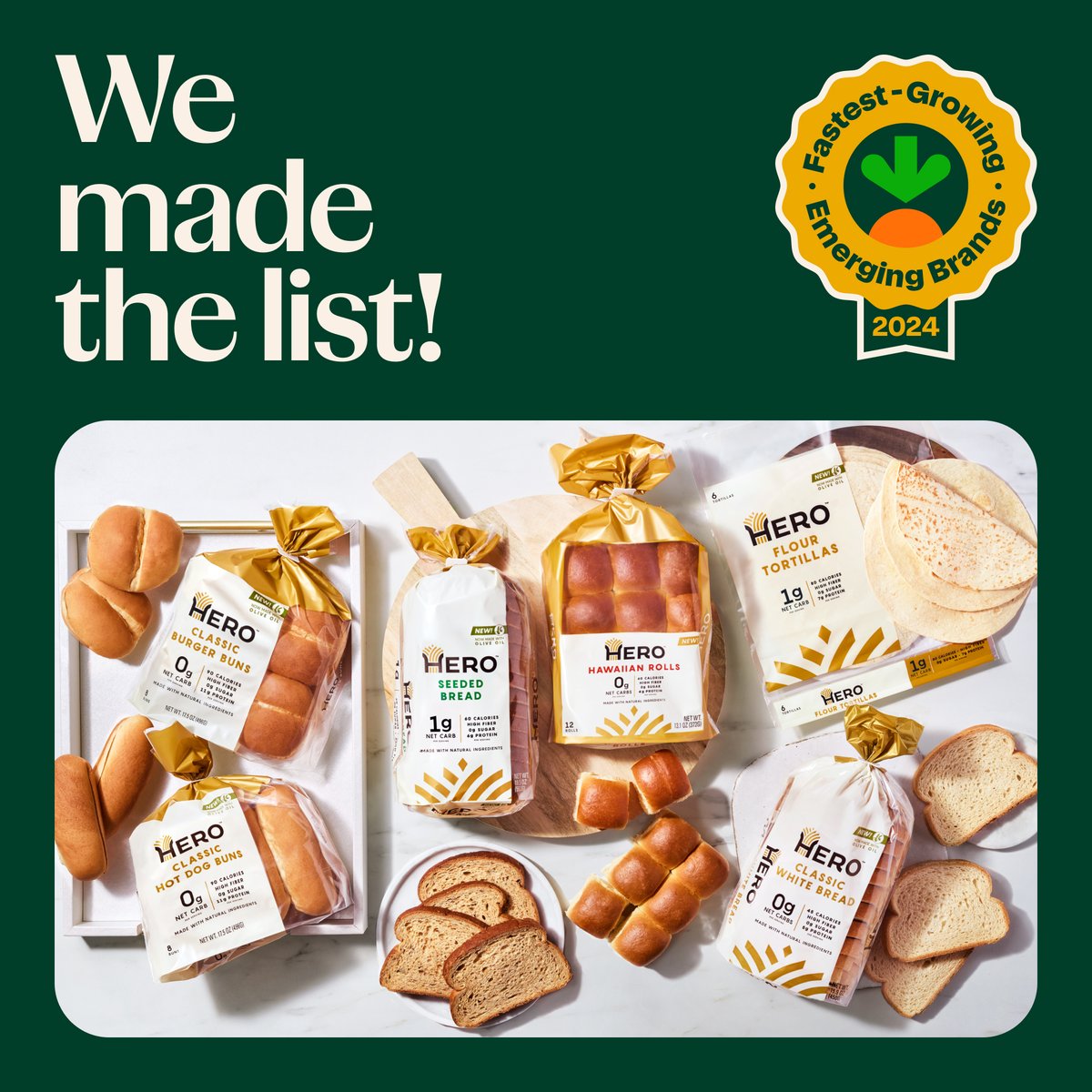 We're proud to be ranked #9 on Instacart's 2024 75 Fastest-Growing Emerging Brands! 🎉 

We're grateful for the feature and excited to go into yeast mode in 2025! 🍞😎🤙

Check it out 👉 bit.ly/4j9w0yn