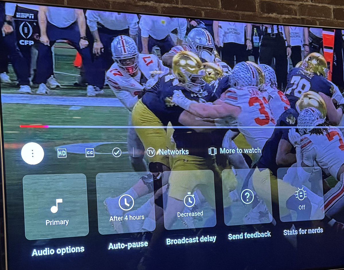 BigT44DFS's tweet image. Big game so I’m gonna help whoever hates the delay on @YouTubeTV 

1- click the 3 dots
2- click broadcast delay
3- click decreased
4- thank me