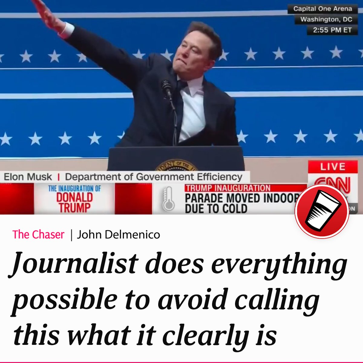 "It was an awkward gesture. Maybe he was trying to karate chop a fly?"