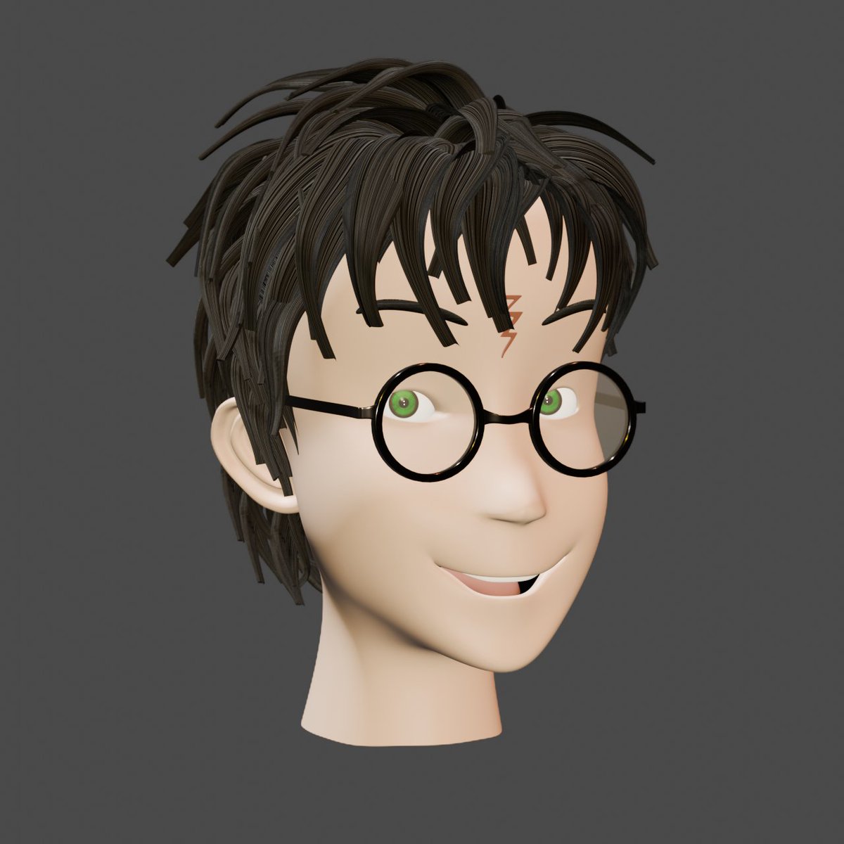 BitWizard727's tweet image. Mary Grandpre-styled Harry Potter model (Blender). It's just for practice. (Terrible at modeling humans).