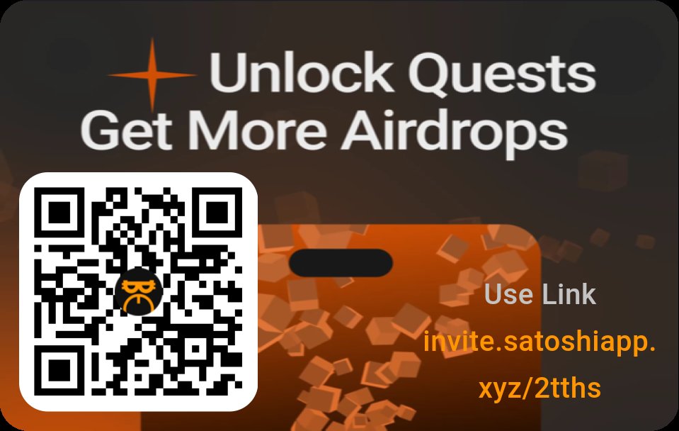 invite.satoshiapp.xyz/2tths 
Join me on Satoshi App, trusted by 16M+ users. Earn free tokens from top web3 projects. It's quick and easy to sign up. Let's grow our crypto portfolios together!