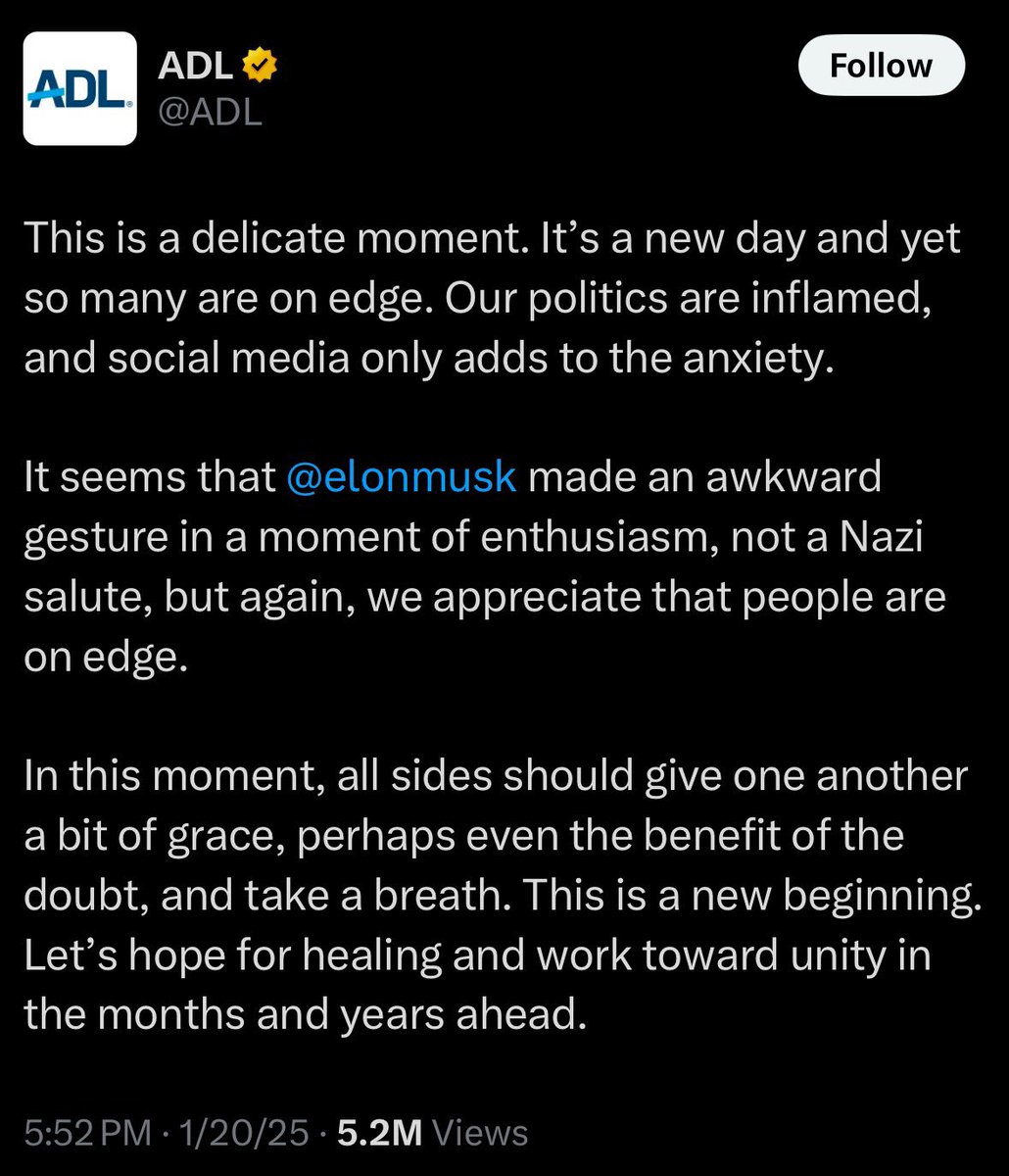 Jonathan Greenblatt and the <a href="/ADL/">ADL</a> should be ashamed. Instead of standing against hate, they have chosen to ignore their central mission in favor of sycophancy. They have failed the Jewish people and should be relegated from the mainstream Jewish movement.