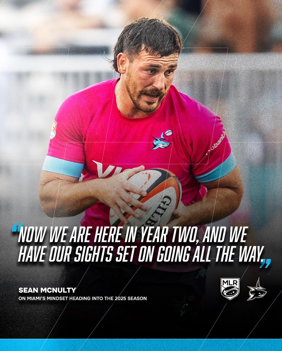 Major League Rugby (@usmlr) on Twitter photo Not the new team anymore
<a href="/seanmcnulty5/">Sean McNulty</a> on <a href="/miasharksrugby/">Miami Sharks Rugby Club</a>’s mindset heading into 2025 and making his <a href="/USARugby/">USA Rugby</a> debut against Canada
Read the feature: bit.ly/MIA_McNulty_25
🖊️ <a href="/joeharvey34/">Joe Harvey</a> | #MLR2025 Not the new team anymore
<a href="/seanmcnulty5/">Sean McNulty</a> on <a href="/miasharksrugby/">Miami Sharks Rugby Club</a>’s mindset heading into 2025 and making his <a href="/USARugby/">USA Rugby</a> debut against Canada
Read the feature: bit.ly/MIA_McNulty_25
🖊️ <a href="/joeharvey34/">Joe Harvey</a> | #MLR2025