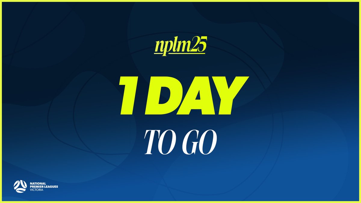 nplvictoria's tweet photo. 1️⃣ day until the #NPLMVIC 2025 season kicks off! 🎉 https://t.co/oX3W2RA1Jr