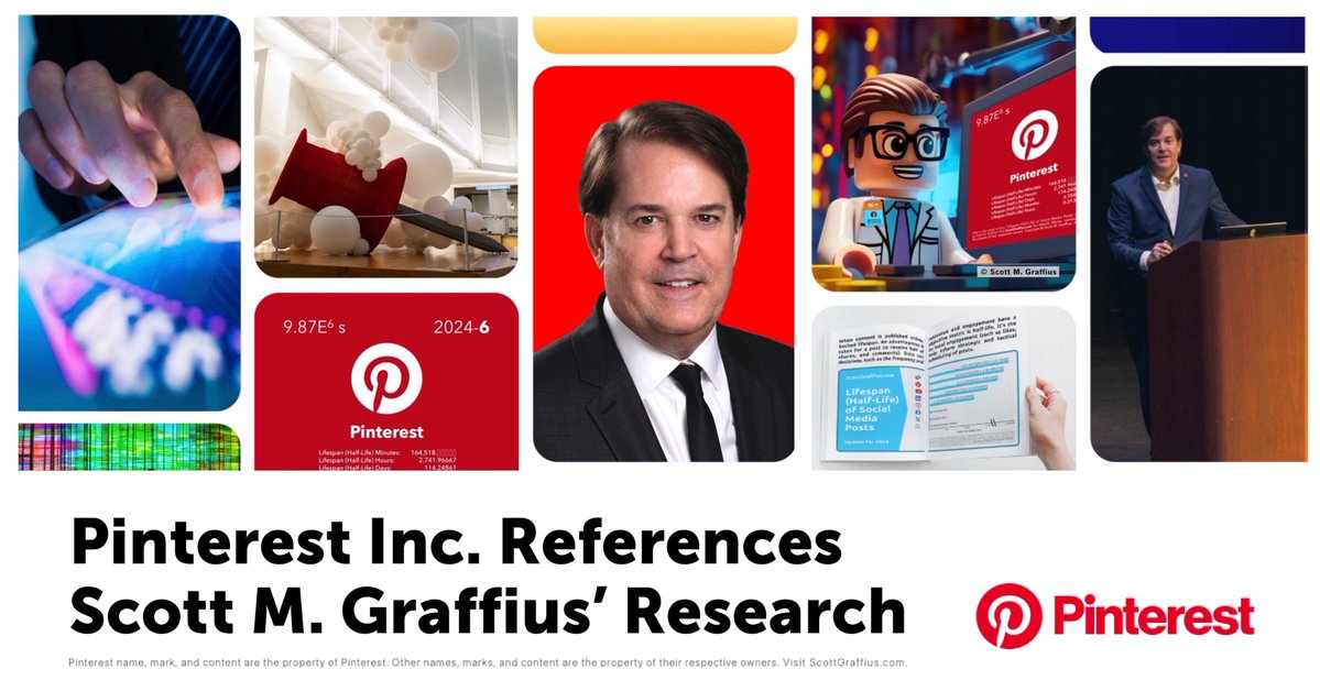 ScottGraffius's tweet photo. I'm honored that Pinterest Inc. used my 'Lifespan (Half-Life) of Social Media Posts' research: https://t.co/WUMVzbJQOm | #SocialMedia #SocialMediaResearch #Pinterest #PinterestBusiness #PinterestBusinessBlog #Ecommerce #Blog #Blogs https://t.co/2XTvcUvXhB