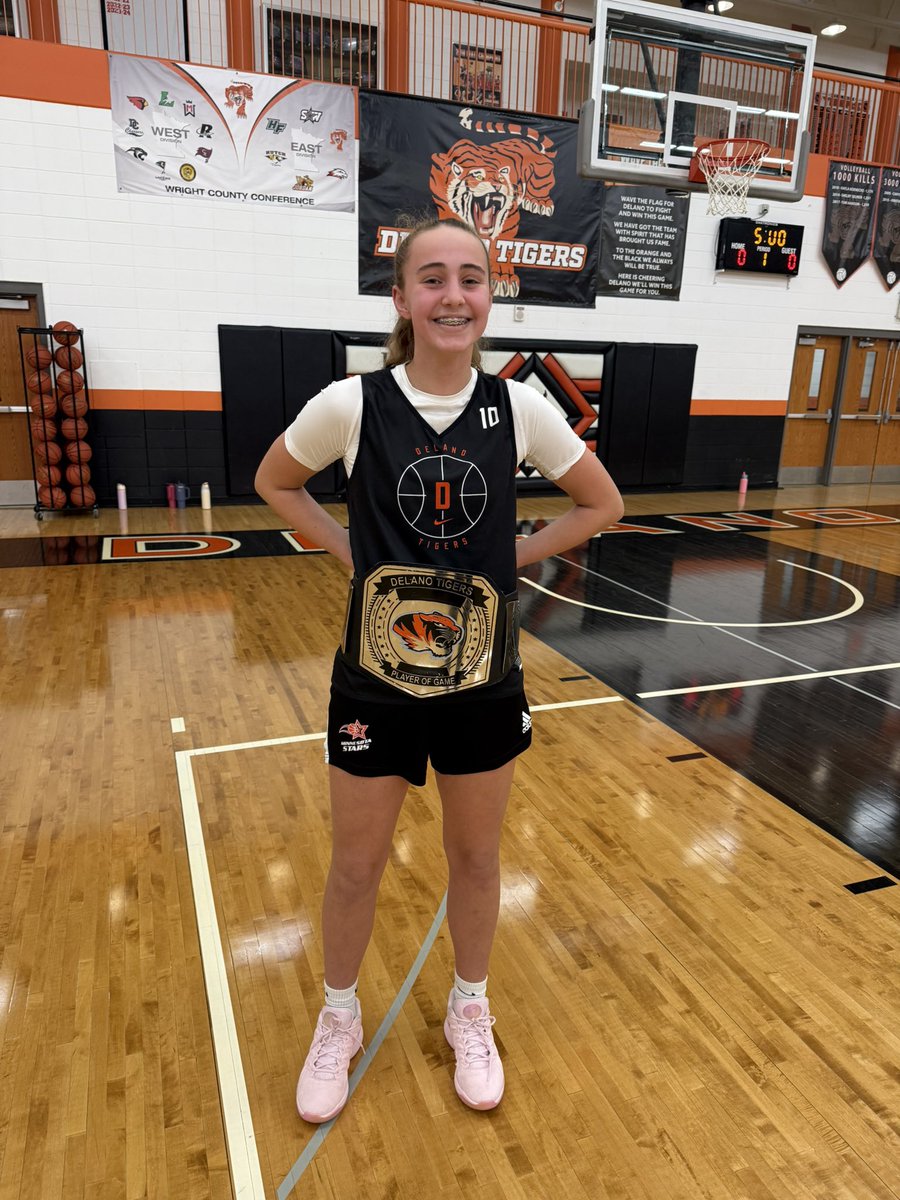 With a great performance on Sat vs Waconia <a href="/AddieIversen/">ADDIE IVERSEN</a> is out next player of the game belt winner!
Congrats