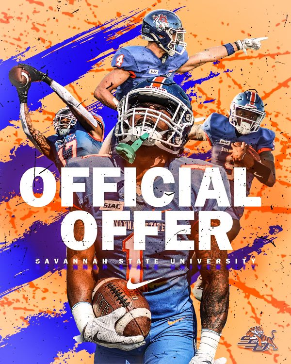 Carmelo Byrd🎯 (@carmelobyrd4) on Twitter photo After a great conversation with
<a href="/CoachNelsonESA/">Harold Nelson</a> I'm proud to announce I have received an offer from <a href="/SavannahStateFB/">Savannah State Football</a> !! Thank you coaches for this opportunity!!@TheGoBoss <a href="/Ck2Sports/">Coach Curley Kelly-CK2 Supreme Sports Recruiting</a>
<a href="/CoachDaniels06/">Coach Daniels</a> <a href="/RecruitTheG/">Gainesville FB Recruiting</a> <a href="/RedElephant_FB/">Gainesville HS Football</a> @On3Recruits
<a href="/NEGARecruits/">Northeast Georgia Recruits</a> <a href="/Rivals/">Rivals</a> After a great conversation with
<a href="/CoachNelsonESA/">Harold Nelson</a> I'm proud to announce I have received an offer from <a href="/SavannahStateFB/">Savannah State Football</a> !! Thank you coaches for this opportunity!!@TheGoBoss <a href="/Ck2Sports/">Coach Curley Kelly-CK2 Supreme Sports Recruiting</a>
<a href="/CoachDaniels06/">Coach Daniels</a> <a href="/RecruitTheG/">Gainesville FB Recruiting</a> <a href="/RedElephant_FB/">Gainesville HS Football</a> @On3Recruits
<a href="/NEGARecruits/">Northeast Georgia Recruits</a> <a href="/Rivals/">Rivals</a>