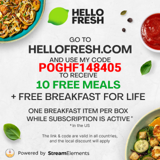 I am partnered with <a href="/HelloFresh/">HelloFresh US</a> this month!! I am live now and we will be going over next weeks menu for me to cook live on stream if you are interested in joining!

Subscribe to HelloFresh via this link strms.net/hellofresh_ara… and use my code POGHF148405 to receive 10 free meals