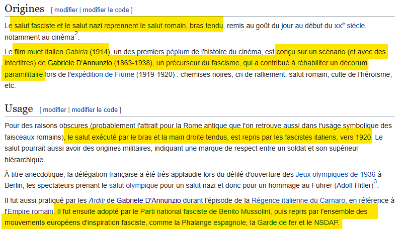 malopedia's tweet photo. Evitons-nous le débat stérile : le salut nazi est un salut romain et vice-versa. Le salut olympique ET le salut au drapeau américain étaient similaires, les 2 ont été abandonnés. Inutile de faire de la sémantique : quiconque fait ce geste aujourd'hui sait très bien ce qu'il fait. https://t.co/YfgtVb8zye