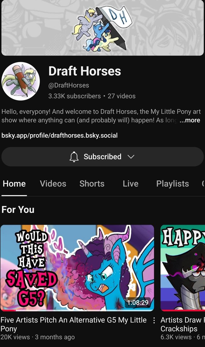 DraftHorsesYT's tweet photo. Hey, Horses! 

This account will be significantly less active going forwards, so make sure you keep up with us elsewhere, especially by subscribing to us on YouTube, and following us on Bluesky!

The ride never ends - sometimes it just switches tracks. https://t.co/T1wwehdh6b