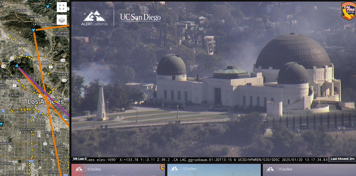 zonie4ever's tweet photo. RT @engineco16: Smoke coming up near the Griffith Observatory. https://t.co/J9mPkyeQNb