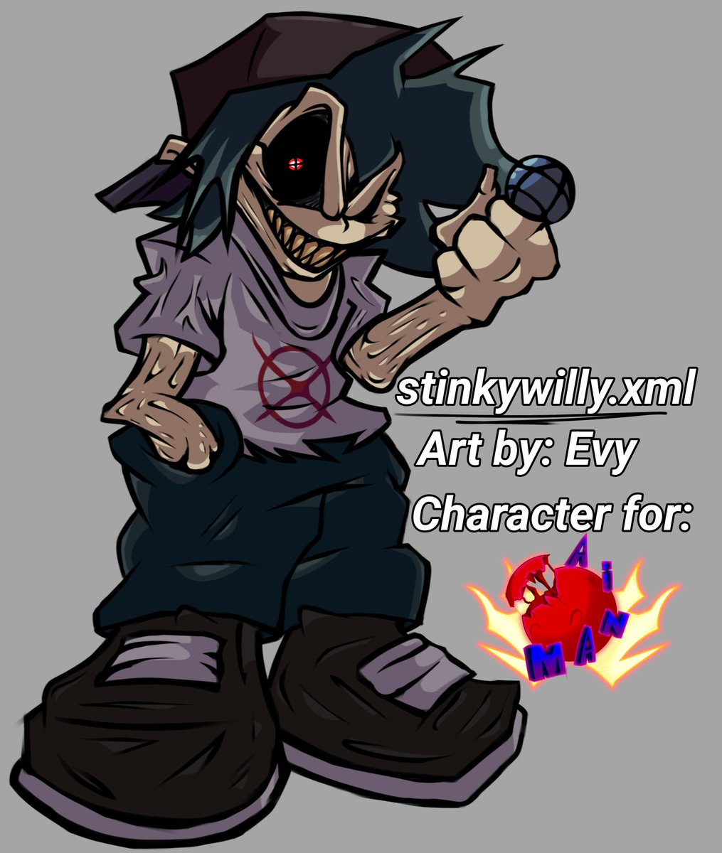 stinkywilly.xml!

stinkywilly.xml (or just BF X) is an original character made for the mod, he is Lord x in Boyfriend's body.

This is just a basic description of the character, I can't give more details about him in the mod.

Art by: @itsevyagain 
Character by: @GoxtosoRoberto
