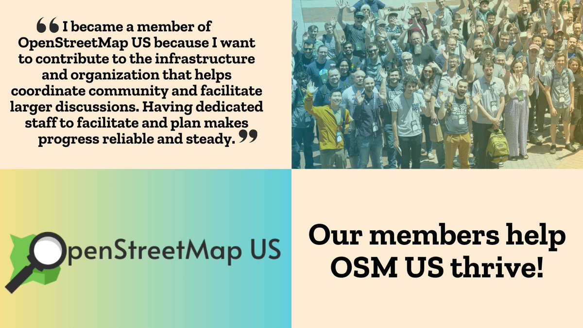 Our members help us thrive!

#MemberMonday #OpenStreetMap #MappyMonday