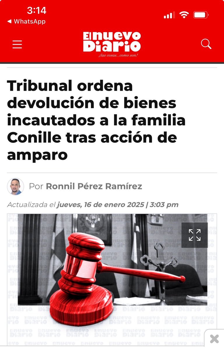 Tribunal ordena devolución de bienes incautados a la familia Conille tras acción de amparo - elnuevodiario.com.do/?p=2524008