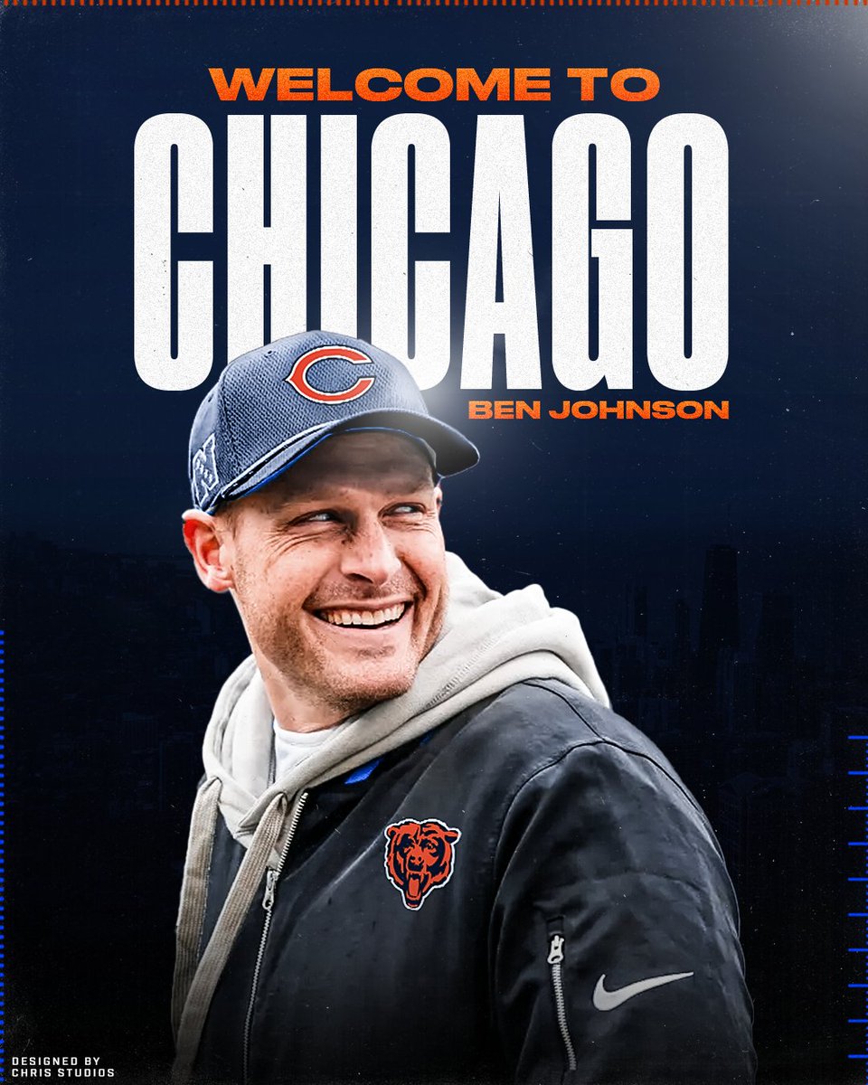 Welcome to Chicago, Ben Johnson.
<a href="/ChicagoBears/">Chicago Bears</a> 

instagram.com/chrisstudios_