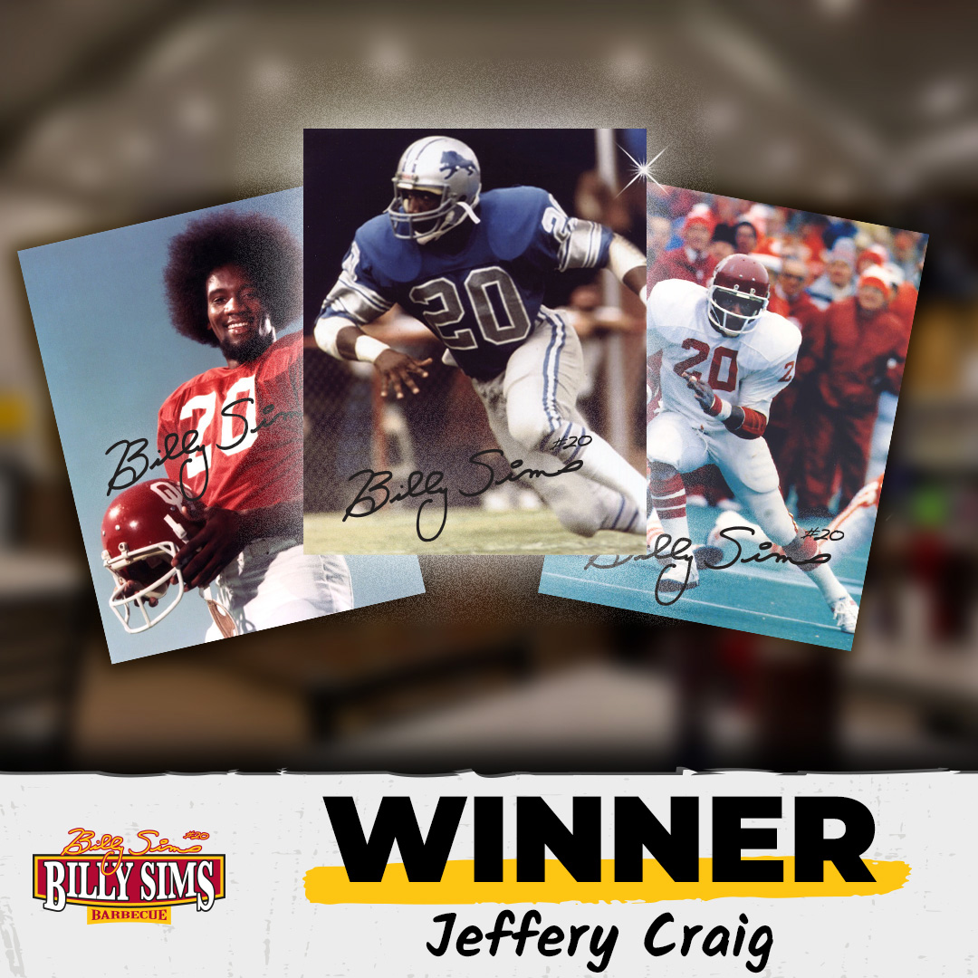 We're giving away 3 <a href="/RealBillySims/">Billy Sims</a>  autographed photos!

RULES
1️⃣ Follow us
2️⃣ Like the post
3️⃣ Share the post

A winner will be announced Thursday.