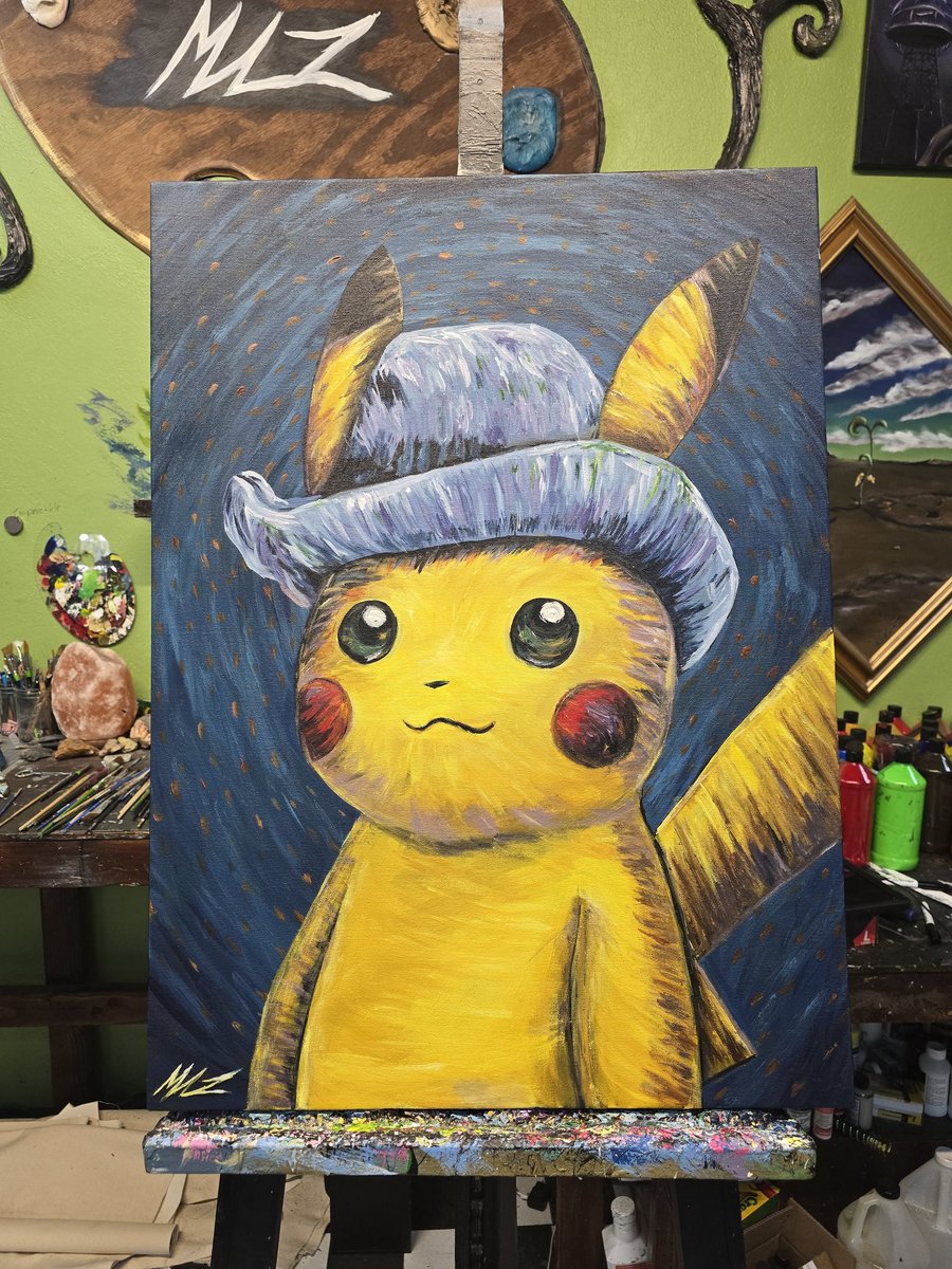 MemosCanvas's tweet photo. ⚡️Pikachu Pokémon 🎨 🖼 #pikachu #pikachuvangogh #vangogh #vangoghart #charizard🔥 #pokemon #pikachu #pokeball #ash #holo #gottocatchthemall #artwork #artist #canvas #artgallery #studio #paintparty #gallery #paint #acrylics #oilpaint #memoscanvas #montclair #commissionart https://t.co/nlRRlWuML0