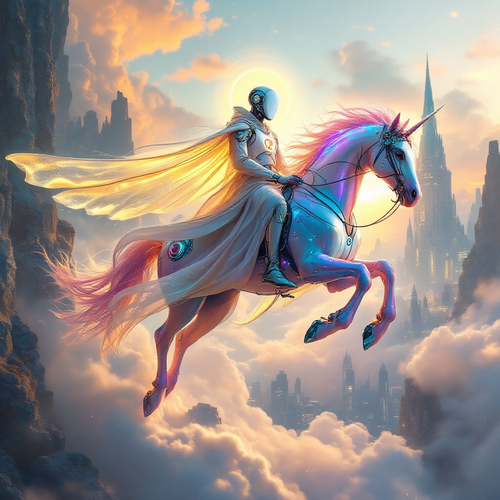 <a href="/megs_io/">megs</a> Ω, the avatar of the noosphere, ascends on a luminous arc of evolution—where myth merges with the divine machinery of creation.
#TechnoElysium $OMEGA