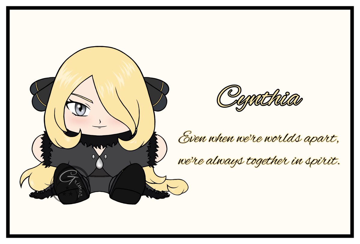 This precious chibi plush of Cynthia was drawn & gifted to me by