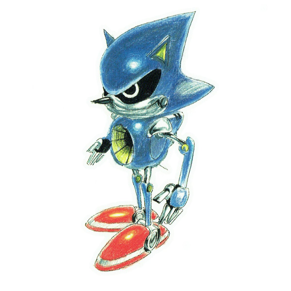 Sonic_Hedgeblog's tweet image. Concept artwork of Metal Sonic, from 'Sonic CD'.