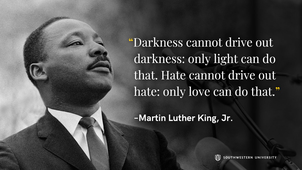 SouthwesternU's tweet photo. Today, we honor the legacy of Dr. Martin Luther King Jr. and his unwavering commitment to justice, equality, and peace. Let’s continue his work by standing up for what’s right and building a better tomorrow—together. #MLKDay https://t.co/lyaojWfpmk