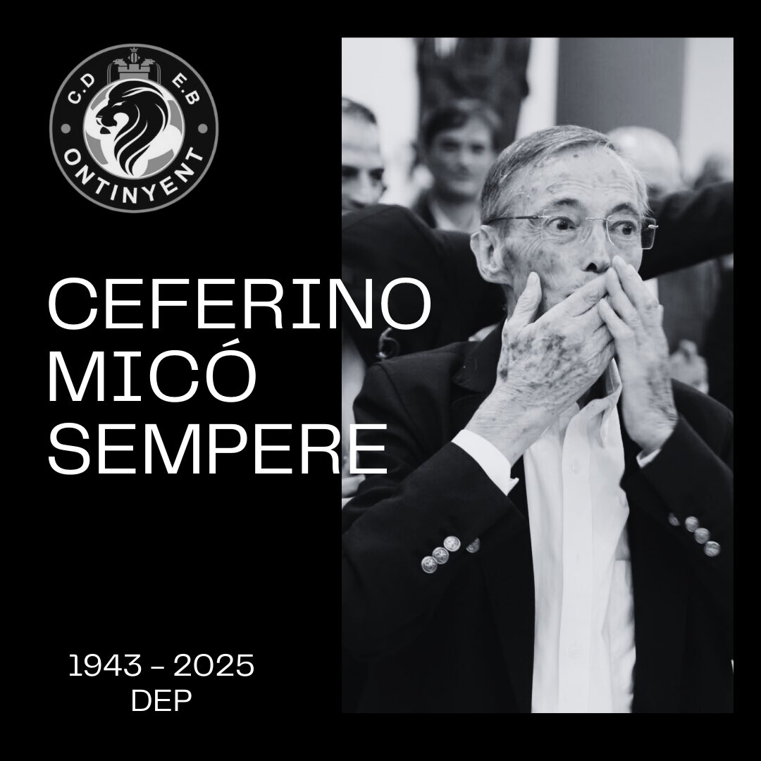 cdontinyent's tweet photo. El CDEB Ontinyent vol expressar les seues condolences a familiars i amics, especialment al seu fill Cefe, directiu de l’Ontinyent 1931 CF, a Roberto Bas, l’entrenador del club, i a Rober, jugador que ha defensat el nostre club. https://t.co/84Mn2sDt5a