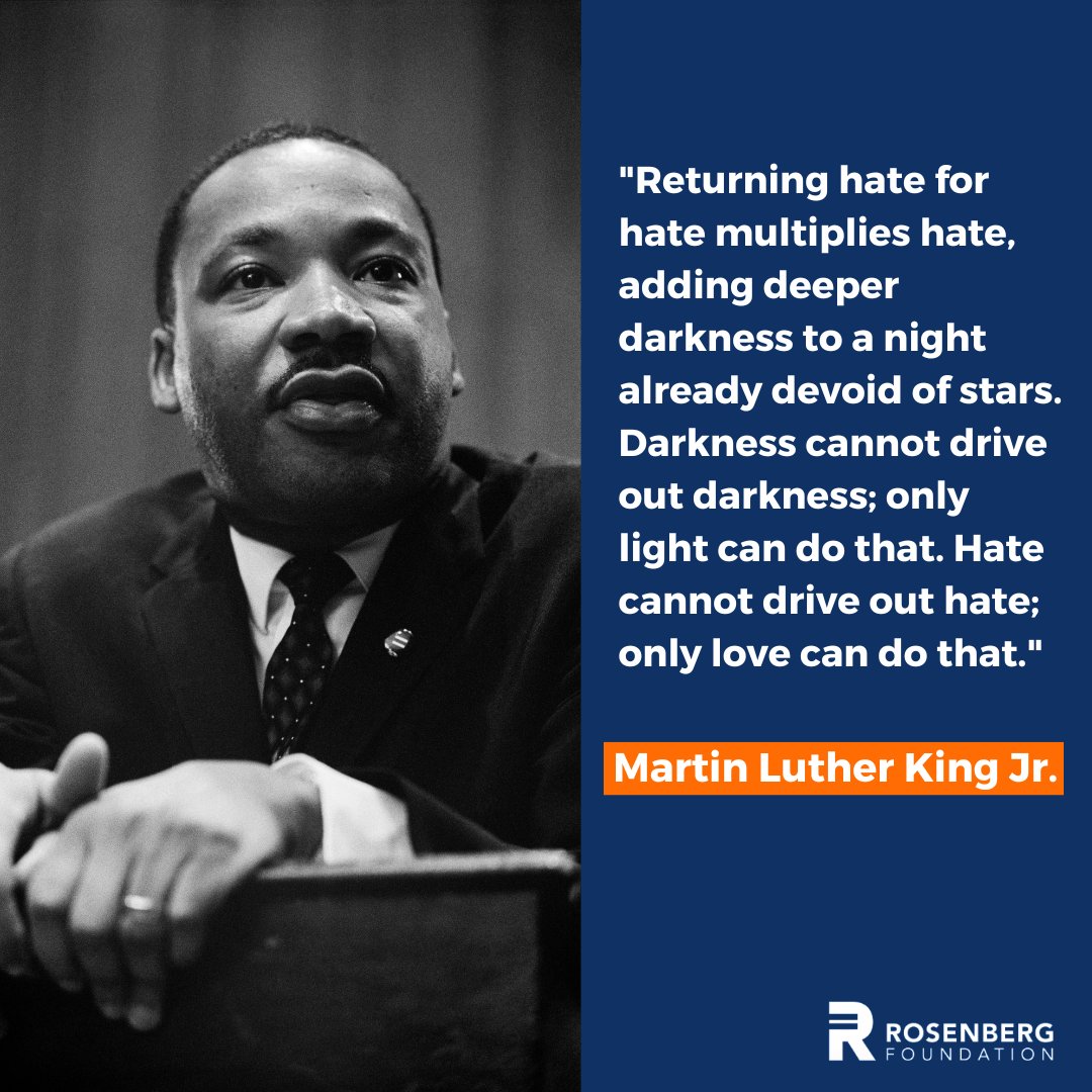 RosenbergFound's tweet photo. Today we honor and celebrate the life and enduring legacy of Martin Luther King Jr. His commitment to justice, equality and freedom continues to inspire us as we work together to build a more inclusive and equitable future for all. #MLKDay2025 https://t.co/79ehRzJnv3