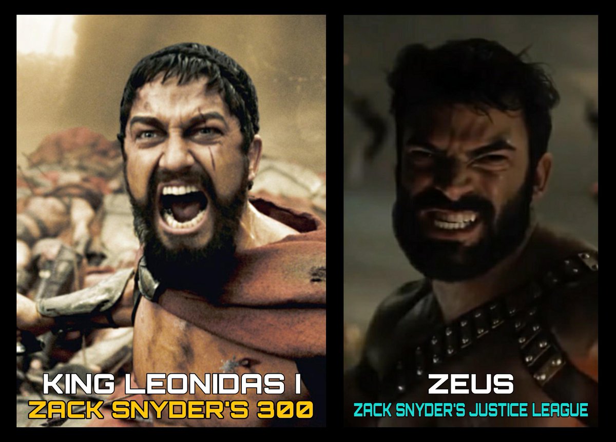 Sometimes I like to think that 300 is in the Snyderverse... ✨ 

King Leonidas (300) &amp; Zeus (Zack Snyder's Justice League)