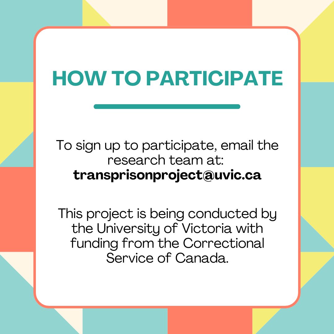 Hey staff! If you're in Ontario, we want to talk to you!

#incarceratedlivesmatter #incarceratedlovedones #uvic #callforparticipants #research #canadianprisonsystem #trans #LGBTQ