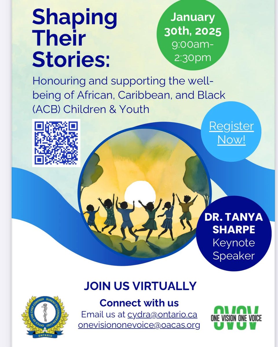 Shaping Their Stories: Honouring the experiences and supporting the well-being of African, Caribbean, and Black Children &amp; Youth - a forum centering African, Caribbean and Black (ACB) communities.  January 30, 2025 9 AM – 2:30PM
🎉Registration link: lnkd.in/e_445QCp