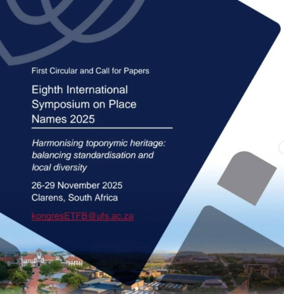 eug1979's tweet photo. e-Onomastics: CfP: 8th International #Symposium on #Place #Names 2025 https://t.co/2sDnNQdVrT Theme: Harmonising #Toponymic #Heritage: Balancing #Standardisation and #Local #Diversity 26–29 November 2025 #Clarens South #Africa, Deadline: 4 April 2025 #toponymy #placenames https://t.co/s3vtTvjyz2