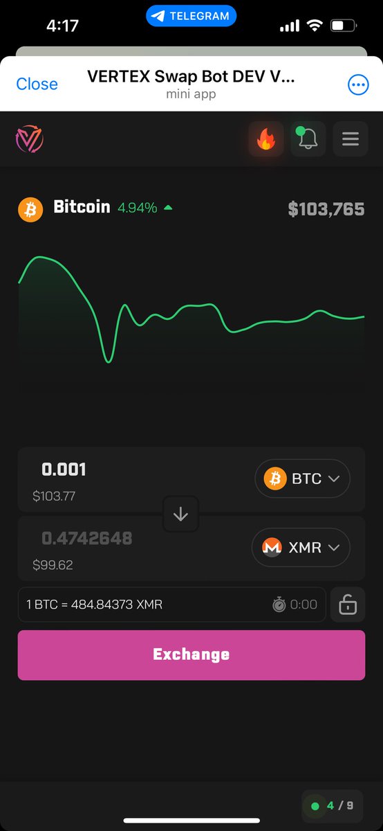 Star__Gems's tweet photo. @IncomeSharks @MessierM87 $VERTEX bot just released their upgrade check this UI amazing for a TG bot that utilizes @changenow 🔥@VertexSwap highly undervalued https://t.co/oy4CKCtQxR