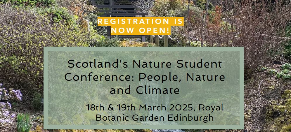 Scotland's Nature Student Conference 2025 (@snsc2025) on Twitter photo Registration is now open for Scotland's Nature Student Conference! snsconference.wixsite.com/2025
Click to register:forms.gle/AfPk2j5WJZxCr7…
<a href="/NatureScot/">NatureScot</a>
<a href="/TheBotanics/">Royal Botanic Garden Edinburgh</a>
<a href="/EdinburghUni/">The University of Edinburgh</a> Registration is now open for Scotland's Nature Student Conference! snsconference.wixsite.com/2025
Click to register:forms.gle/AfPk2j5WJZxCr7…
<a href="/NatureScot/">NatureScot</a>
<a href="/TheBotanics/">Royal Botanic Garden Edinburgh</a>
<a href="/EdinburghUni/">The University of Edinburgh</a>
