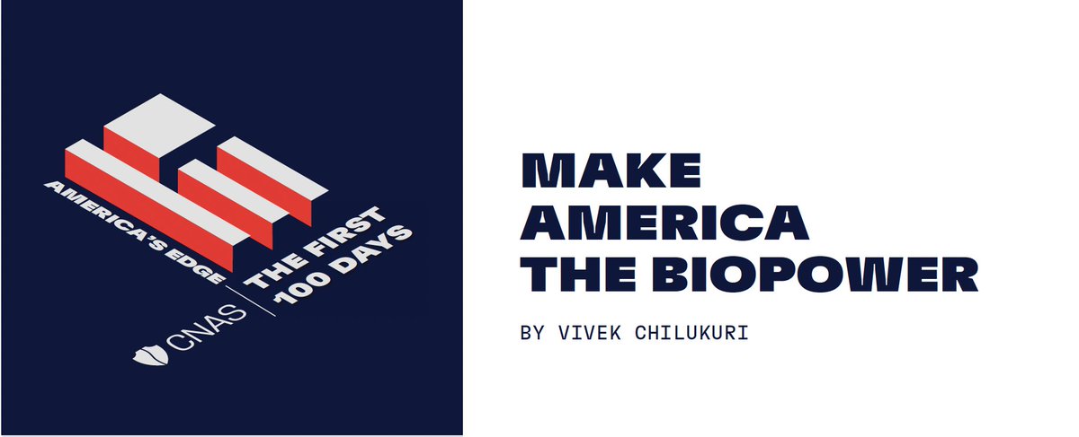 Trump 2.0 coincides with an accelerating biorevolution--where breakthroughs in gene editing, synthetic biology, &amp; more could unlock dramatic new capabilities for defense, energy, medicine, &amp; manufacturing. In this piece, I outline how to secure 🇺🇸's place as the biotech leader.