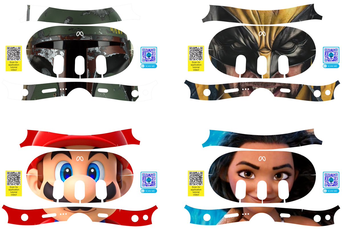StickerPhool's tweet image. New Quest 3 Skins! "Meta Fett", "WolVRine", "VR Plumber" and the "Island Princess"!  Find them all here! etsy.me/4g7DRdl via @Etsy 
Use Code "TwitterPhool" at checkout for 15% off!
#Quest3Skins #MetaQuest3