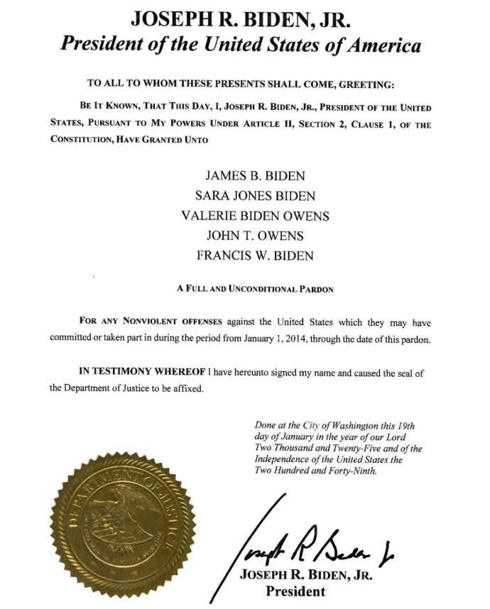 Preemptive pardon... Sleepy Joe Biden is the fakest President America ever had.

<a href="/JoeBiden/">Joe Biden</a>