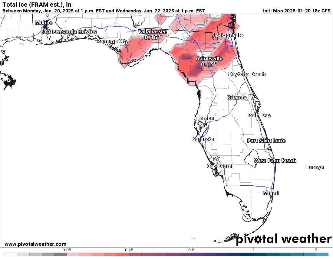 FloridaTropics1's tweet photo. 18z GFS just one-uped itself...now with 7 inches in Tallahassee! https://t.co/mBxmTC5fbO