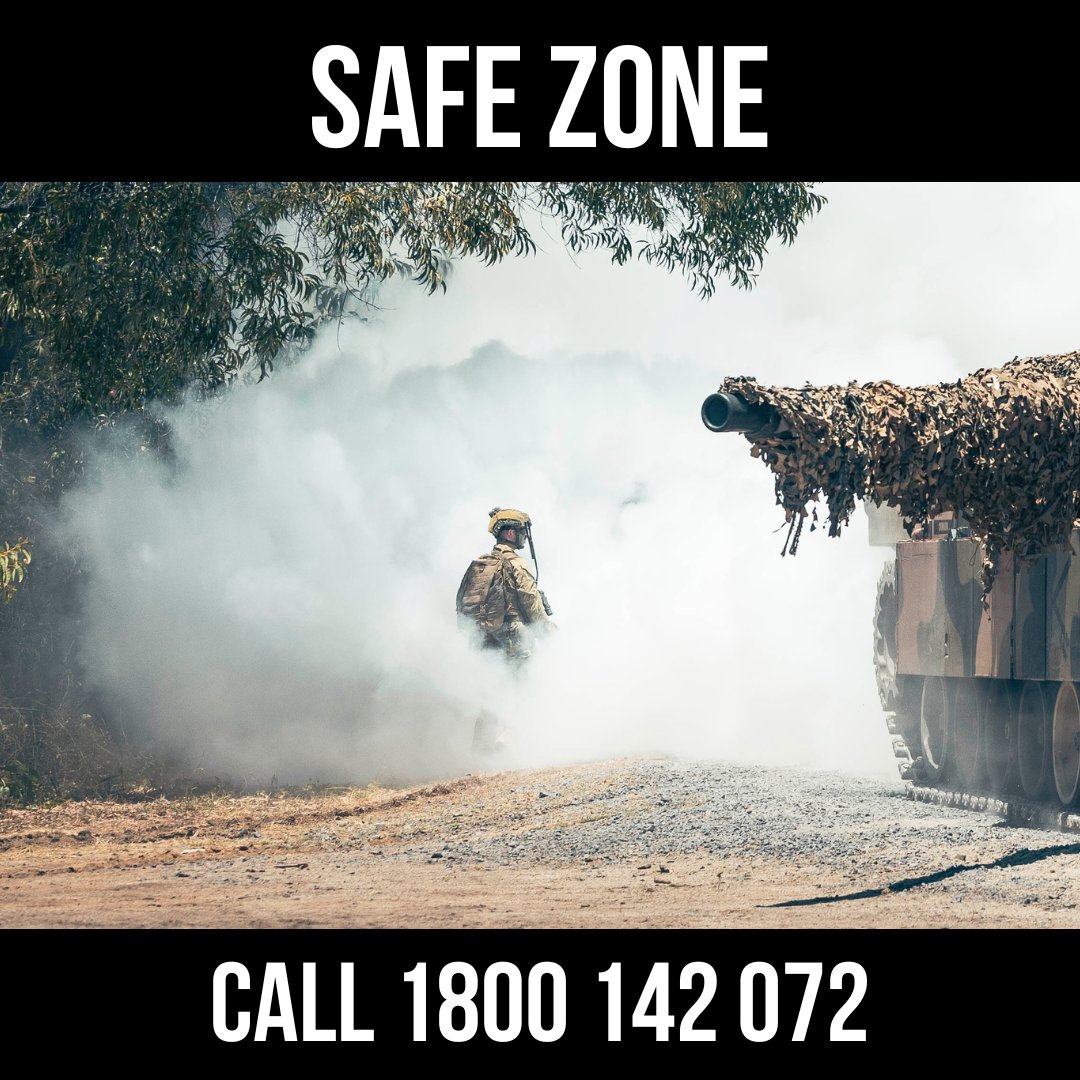 Struggling with mental health can be a private battle but you don’t have to fight it alone.   

When you contact Safe Zone you don’t need to say who you are or where you served. We’re just here to help. 

Available 24/7, military-aware and anonymous. 
 
☎️ 1800 142 072