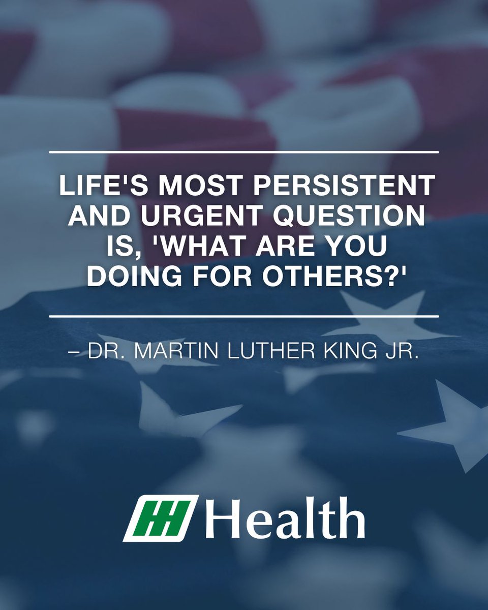 Today, we honor the legacy of Dr. Martin Luther King Jr. and his enduring message of service and compassion. 💙 His words remind us of the power of helping others and bringing care to our community.