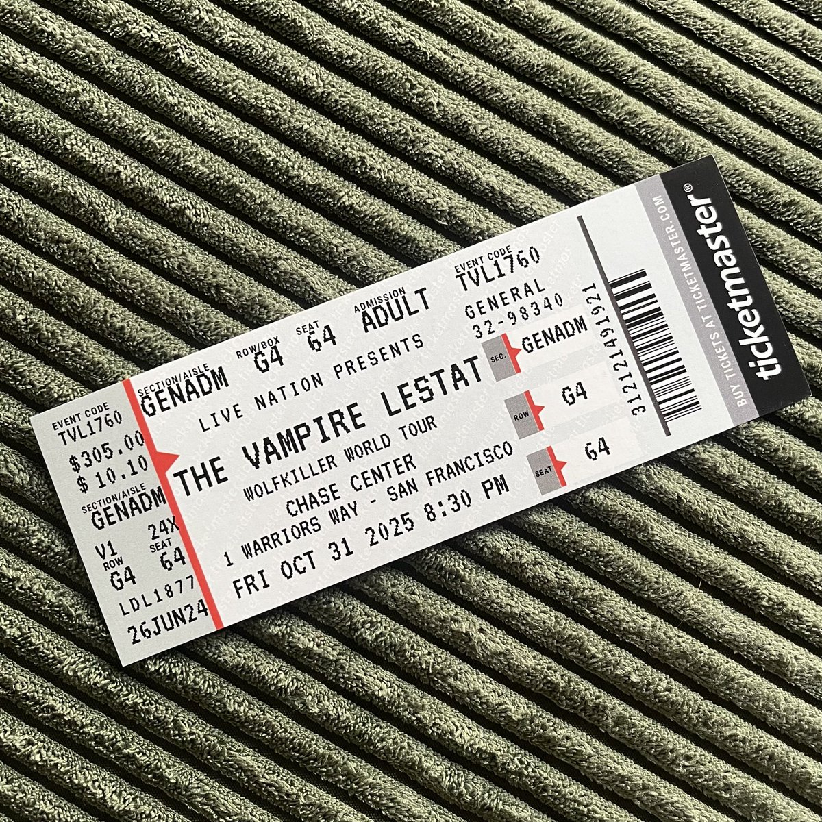 (1) ticket for The Vampire Lestat concert please 🤘🎸