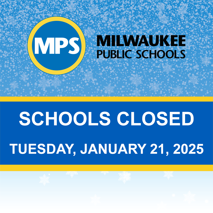 MilwaukeeMPS's tweet photo. Due to extreme cold, Milwaukee Public Schools will be closed Tuesday, January 21, 2025. This includes all schools and Central Services. All Tuesday after-school activities are canceled. Thank you, and be safe. https://t.co/GxskEwCxl0