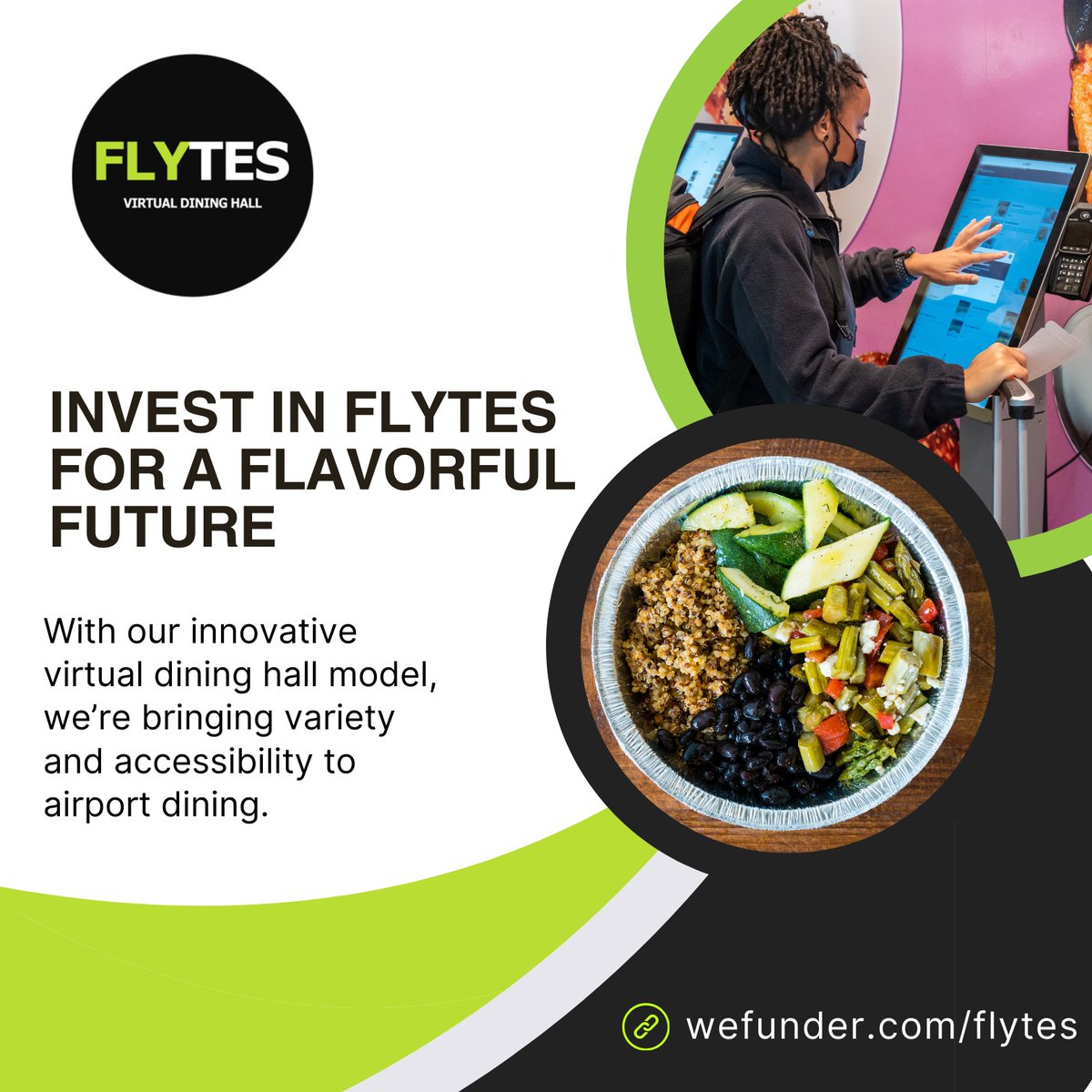 TheFlytesGuy's tweet photo. Through our innovative virtual dining hall model, we bring variety and accessibility to airport dining. Flytes ensures passengers can enjoy quality meals quickly and conveniently, without the hassle.

Reserve your spot: https://t.co/RASsPsXPEs

#ModernizeAirportDining https://t.co/QxTpS7Ka7M