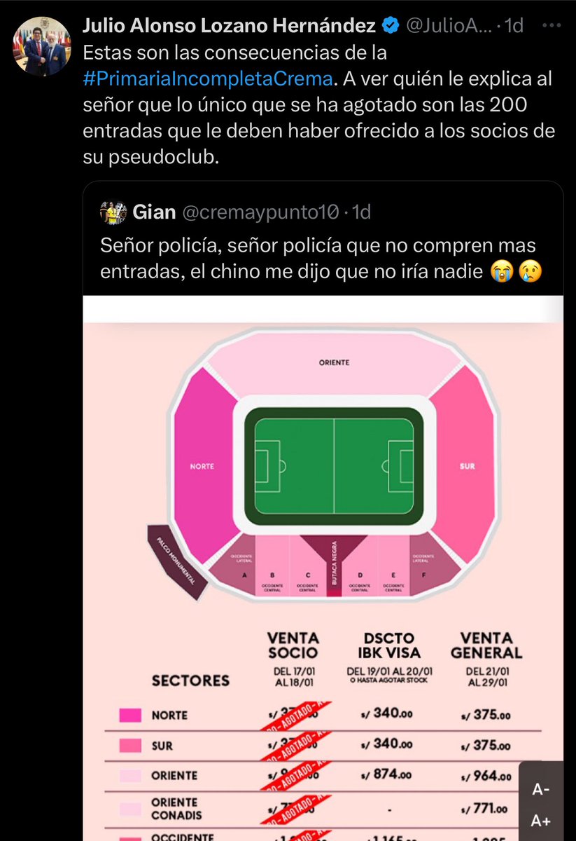 lifenairplanes's tweet photo. @ZeusGad No les interesa q les estan levantando el club con un fideicomiso y aumentandoles el interes cada vez q se les antoja, les interesa siempre hablar de @Universitario , su felicidad no la encuentran, son resentidos adictos a hablar del rival! Dios santo que tal trauma! #Lloracagon https://t.co/f3CaSY096Q