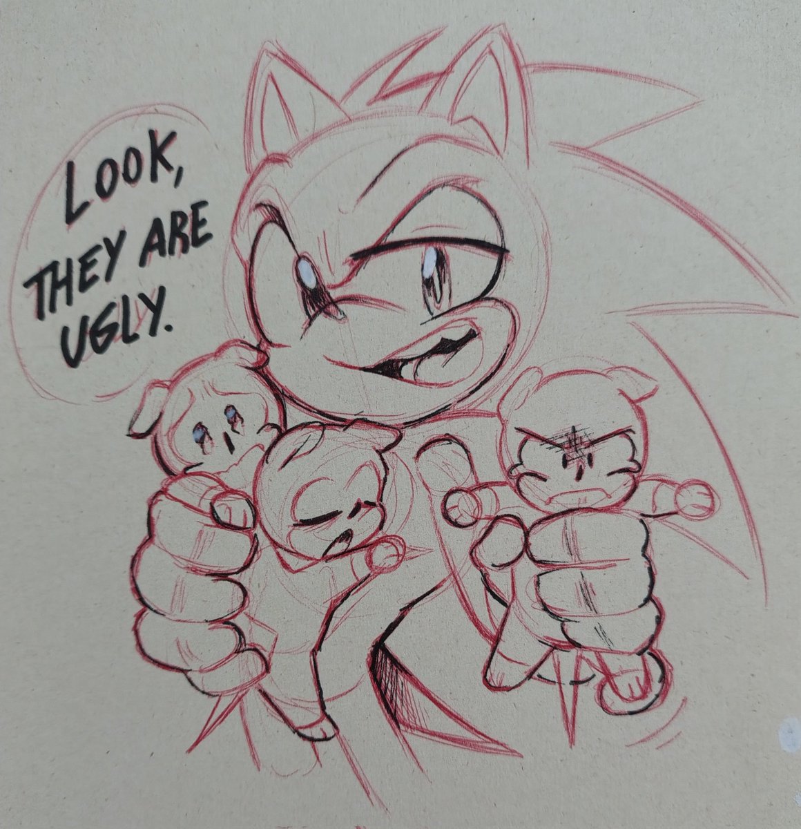 LeBluenooki's tweet photo. Animales feos 🤢 @MorriganSheep 

#sonadow #fanart #sketch https://t.co/pMWSJcArcR