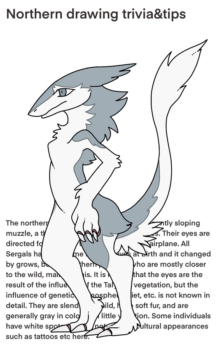 Drawing guide lore sample (included for 4 race) You can also customize the line art like a coloring book.

#Sergal #Vilous