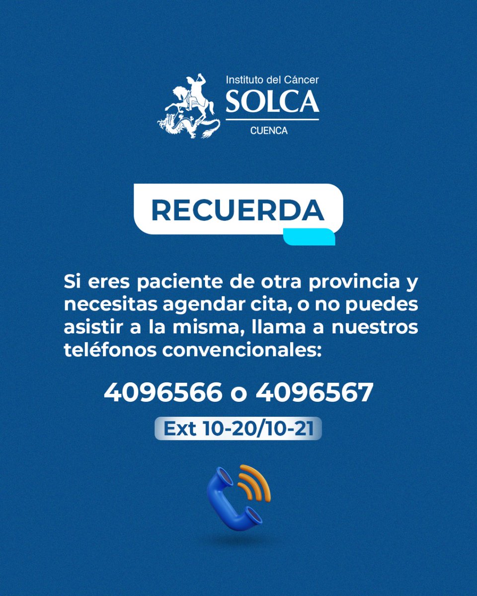 ¡Agendar un turno en #SOLCACuenca es un proceso sencillo y rápido!
Sigue estos pasos para asegurarte de recibir la atención médica que necesitas.
#salud #institutodelcáncersolcacuenca #SolcaCuenca #CuidadoIntegral #PrevenciónEsVida #PrevenciónEsVida #DetecciónTemprana