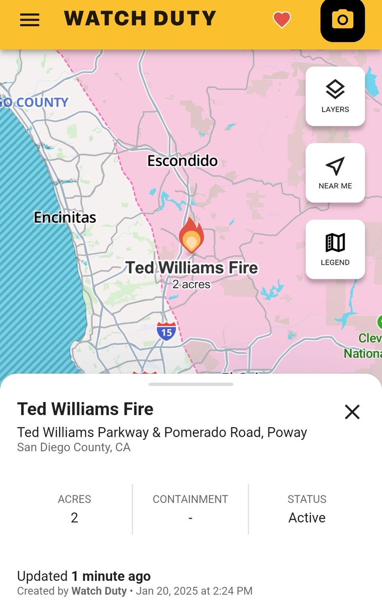 Red_Dawn1313's tweet photo. @ShorealoneFilms @tatertotsconor @NWSLosAngeles SanDiego just reported a fire
Structures are immediately threatened and localized evacuations are being conducted near Glenoak Road per radio traffic.
#SanDiego
#TedWilliamsFire
#CAwildfire
https://t.co/QBqWq6y0AI https://t.co/PmaLhRSJcG
