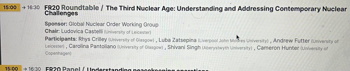 Third Nuclear Age (@thirdnuclearage) on Twitter photo Very excited about this all star line up up the <a href="/BISANuclear/">BISA Global Nuclear Order</a> 2025 annual conference in June. With <a href="/rhyscrilley/">Rhys Crilley</a> <a href="/andrewfutter/">Andrew Futter</a> <a href="/LudovicaCastel5/">Ludovica Castelli</a> <a href="/ZatsepinaLuba/">Dr Luba Zatsepina</a> <a href="/Shivanisingh943/">Shivani Singh</a> <a href="/BISANuclear/">BISA Global Nuclear Order</a> Cameron Hunter & Carolina Pantoliano Very excited about this all star line up up the <a href="/BISANuclear/">BISA Global Nuclear Order</a> 2025 annual conference in June. With <a href="/rhyscrilley/">Rhys Crilley</a> <a href="/andrewfutter/">Andrew Futter</a> <a href="/LudovicaCastel5/">Ludovica Castelli</a> <a href="/ZatsepinaLuba/">Dr Luba Zatsepina</a> <a href="/Shivanisingh943/">Shivani Singh</a> <a href="/BISANuclear/">BISA Global Nuclear Order</a> Cameron Hunter & Carolina Pantoliano