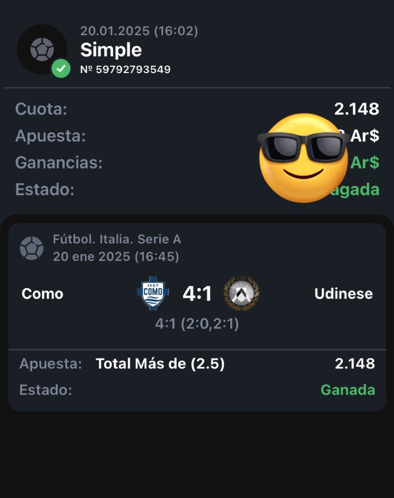 PreSeleccionado's tweet image. En el canal no paramos de ganar 🤑🔥

🔥 ASÍ EMPEZAMOS LA SEMANA 🔥

Stake 8 y Stake 5 acertados 🤑✅